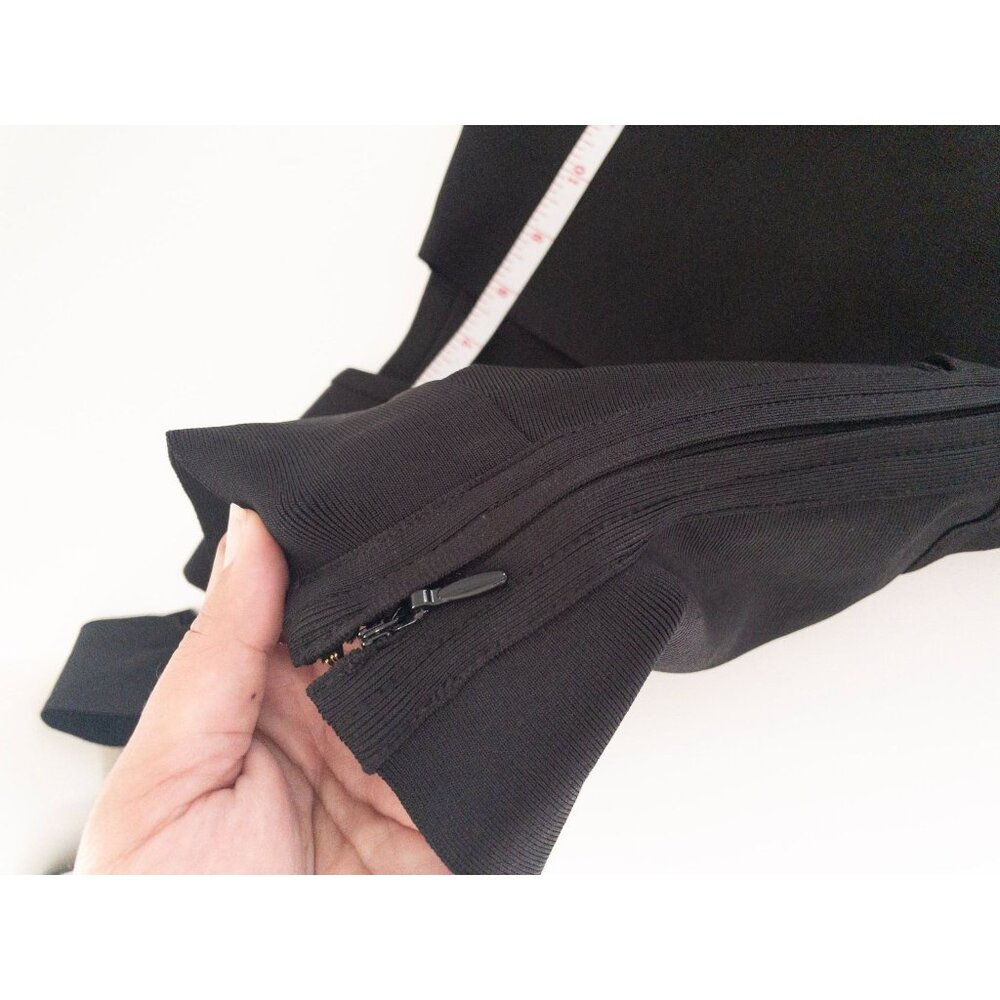 Black One-Shoulder Cutout Midi Dress - Picture 13 of 14